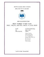 Tiểu luận Thất nghiệp ở Việt Nam thực trạng nguyên nhân và giải pháp