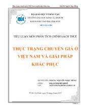 Tiểu luận Thực trạng chuyển giá ở Việt Nam và giải pháp khắc phục