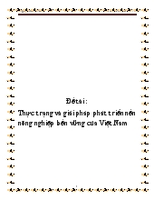 Tiểu luận Thực trạng và giải pháp phát triển nền nông nghiệp bền vững của Việt Nam