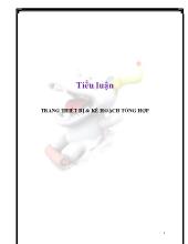Tiểu luận Trang thiết bị và kế hoạch tổng hợp