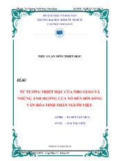 Tiểu luận Tư tưởng triết học của nho giáo và những ảnh hưởng của nó đến đời sống văn hóa tinh thần người việt