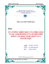 Tiểu luận Tư tưởng triết học của nho giáo và sự ảnh hưởng của nó đến đời sống văn hóa tinh thần của người Việt