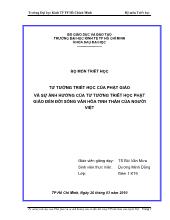Tiểu luận Tư tưởng triết học của phật giáo và sự ảnh hưởng của tư tưởng triết học phật giáo đến đời sống văn hóa tinh thầncủa người Việt