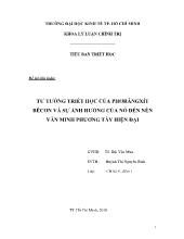 Tiểu luận Tư tưởng triết học của phơrăngxít bêcơn và sự ảnh hưởng của nó đến nền văn minh phương tây hiện đại