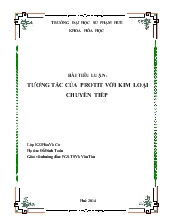Tiểu luận Tương tác của protit với kim loại chuyển tiếp