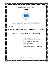 Tiểu luận Ứng dụng ERP tại công ty vissan theo quan điểm cá nhân