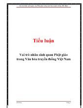 Tiểu luận Vai trò nhân sinh quan Phật giáo trong Văn hóa truyền thống Việt Nam
