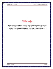 Tiểu luận Vận dụng phép biện chứng duy vật trong triết lý tuyển dụng, đào tạo nhân sự tại Công ty Cổ Phần Hóa An