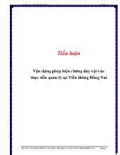 Tiểu luận Vận dụng phép biện chứng duy vật vào thực tiễn quản lý tại Viễn thông Đồng Nai