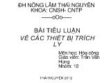 Tiểu luận Về các thiết bị trích ly