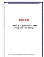 Triết lý về quản lý nhân sự tại Trung Tâm Viễn Thông 4