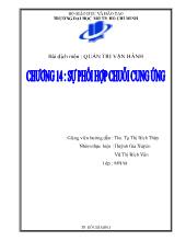Bài dịch Chương 14: Sự phối hợp chuỗi cung ứng