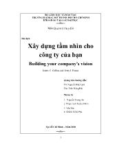Bài dịch Xây dựng tầm nhìn cho công ty của bạn Building your company’s vision