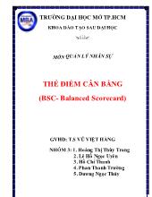 Bài tập nhóm Thẻ điểm cân bằng (bsc- Balanced scorecard)