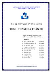 Bai tập nhóm TQM – tham gia toàn bộ