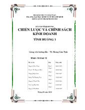 Bài tập tình huống chiến lược và chính sách kinh doanh