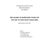 Bài thảo luận Tính hai mặt và những mâu thuẫn của thay đổi tổ chức được hoạch định