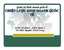 Bài thuyết trình Chiến lược kinh doanh quốc tế