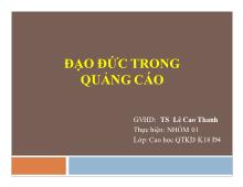 Bài thuyết trình Đạo đức trong quảngcáo