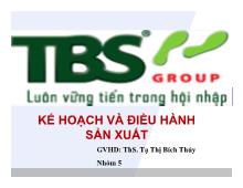 Bài thuyết trình Kế hoạch và điều hành sản xuất