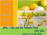 Bài thuyết trình Kpis – các chỉ số thành tích cốt yếu