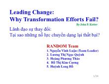 Bài thuyết trình Lãnh đạo sự thay đổi: Tại sao những nỗ lực chuyển dạng lại thất bại?