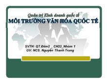 Bài thuyết trình Môi trường văn hóa quốc tế