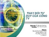 Bài thuyết trình Thay đổi tư duy của công ty