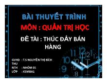 Bài thuyết trình Thúc đẩy bán hàng