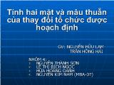Bài thuyết trình Tính hai mặt và mâu thuẫn của thay đổi tổ chức được hoạch định