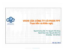 Bài thuyết trình Văn hóa doanh nghiệp của công ty cổ phần fpt thực tiễn và kiến nghị