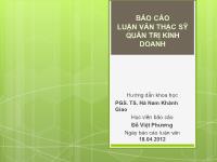 Báo cáo Xác định các nhân tố ảnh hưởng chất lượng dịch vụ của Saigontourist trong lĩnh vực khách sạn tại TP.HCM