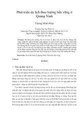 Đề tài Phát triển du lịch theo hướng bền vững ở Quảng Ninh