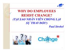 Đề tài Tại sao nhân viên chống lại sự thay đổi?