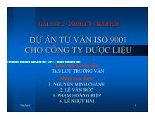 DỰ án tư vấn ISO 9001 cho công ty dược liệu