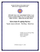 Khóa luận Các giải pháp nâng cao chất lượng phục vụ của nhà hàng phố nướng – khách sạn đệ nhất