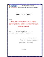 Khóa luận Giải pháp nâng cao chất lượng dịch vụ trong kinh doanh khách sạn Oscar Saigon
