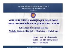 Khóa luận Giải pháp nâng cao hiệu quả hoạt động kinh doanh khách sạn queen ANN thành phố Hồ Chí Minh