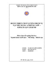 Khóa luận Hoàn thiện chất lượng dịch vụ tại nhà hàng atrium café – khách sạn legend