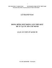 Luận án Bong bóng bất động sản nhà đất để ở tại thành phố Hồ Chí Minh