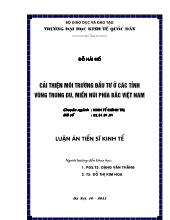 Luận án Cải thiện môi trường ñầu tư ở các tỉnh vùng Trung du, miền núi phía Bắc