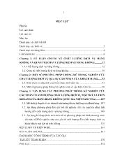 Luận án Chất lượng dịch vụ hàng không mặt đất và trên không và các yếu tố ảnh hưởng đến cảm nhận của hành khách về chất lượng dịch vụ