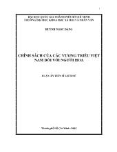 Luận án Chính sách của các vương triều Việt Nam đối với người hoa