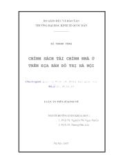 Luận án Chính sách tài chính nhà ở trên địa bàn đô thị Hà Nội
