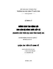 Luận án Chính sách tạo động lực cho cán bộ công chức cấp xã cho cán bộ công chức cấp xã (nghiên cứu trên địa bàn tỉnh Nghệ An)