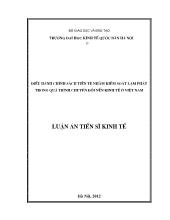 Luận án Điều hành chính sách tiền tệ nhằm kiểm soát lạm phát trong quá trình chuyển đổi nền kinh tế ở Việt Nam