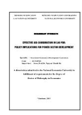 Luận án Effective aid coordination in lao pdr: policy implications for power sector development