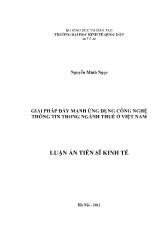 Luận án Giải pháp đẩy mạnh ứng dụng công nghệ thông tin trong ngành thuế ở Việt Nam