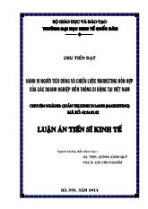 Luận án Hành vi người tiêu dùng và chiến lược Marketing hỗn hợp của các doanh nghiệp viễn thông di động tại Việt Nam