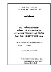 Luận án Hệ thống Mô hình đánh giá sự phù hợp của quá trình phát triển Dân số - Kinh tế Việt Nam